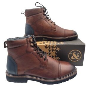 Thomas & Vine Men's Avrum Cap Toe Ankle Boots Reddick Brown Sz 11 NEW IN BOX‎